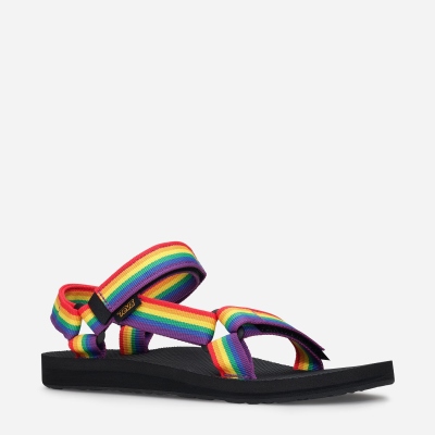 Teva Original Universal Rainbow Pride - Women's Teva Hiking Sandals - Multicolor / Black | India (MJ